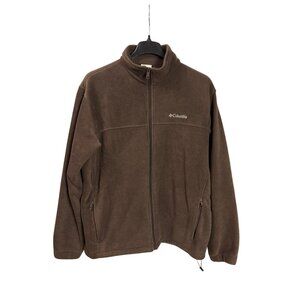 Columbia Mens Fleece Jacket XL  Zip Front Brown